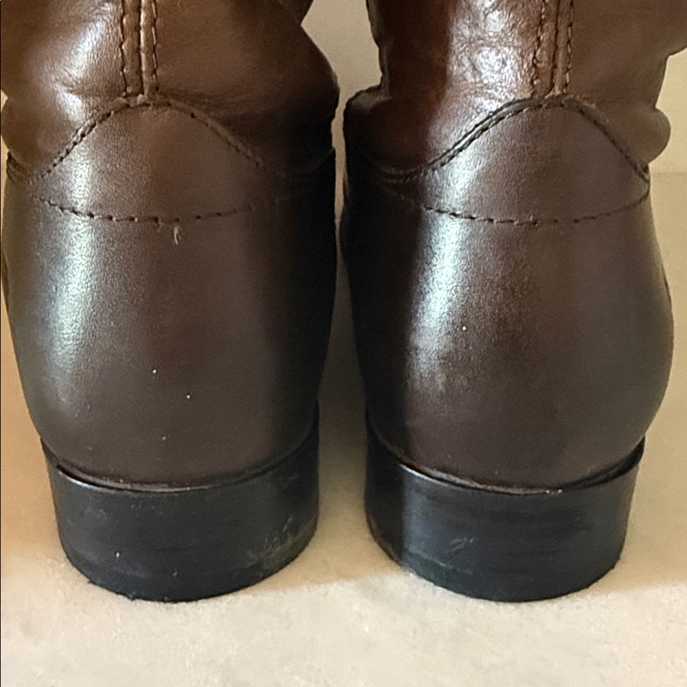 Frye Tall Leather Riding Boots Brown Melisssa/Dorado Style Women’s 8.5 - Picture 5 of 10